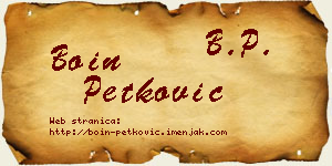 Boin Petković vizit kartica